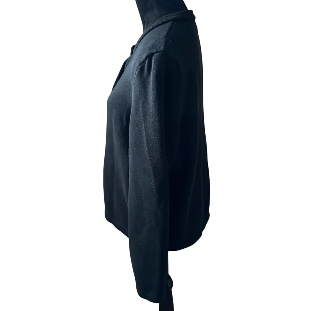 J. Crew Black Cardigan with Crest Gold Buttons thick‎ knit Sz XL
